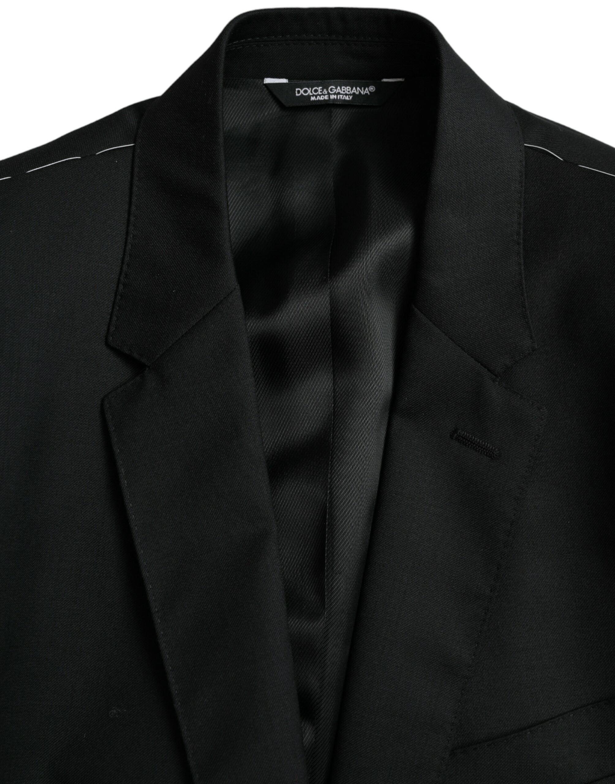 Dolce & Gabbana Black Wool MARTINI Single Breasted Blazer -   -  Dolce & Gabbana.