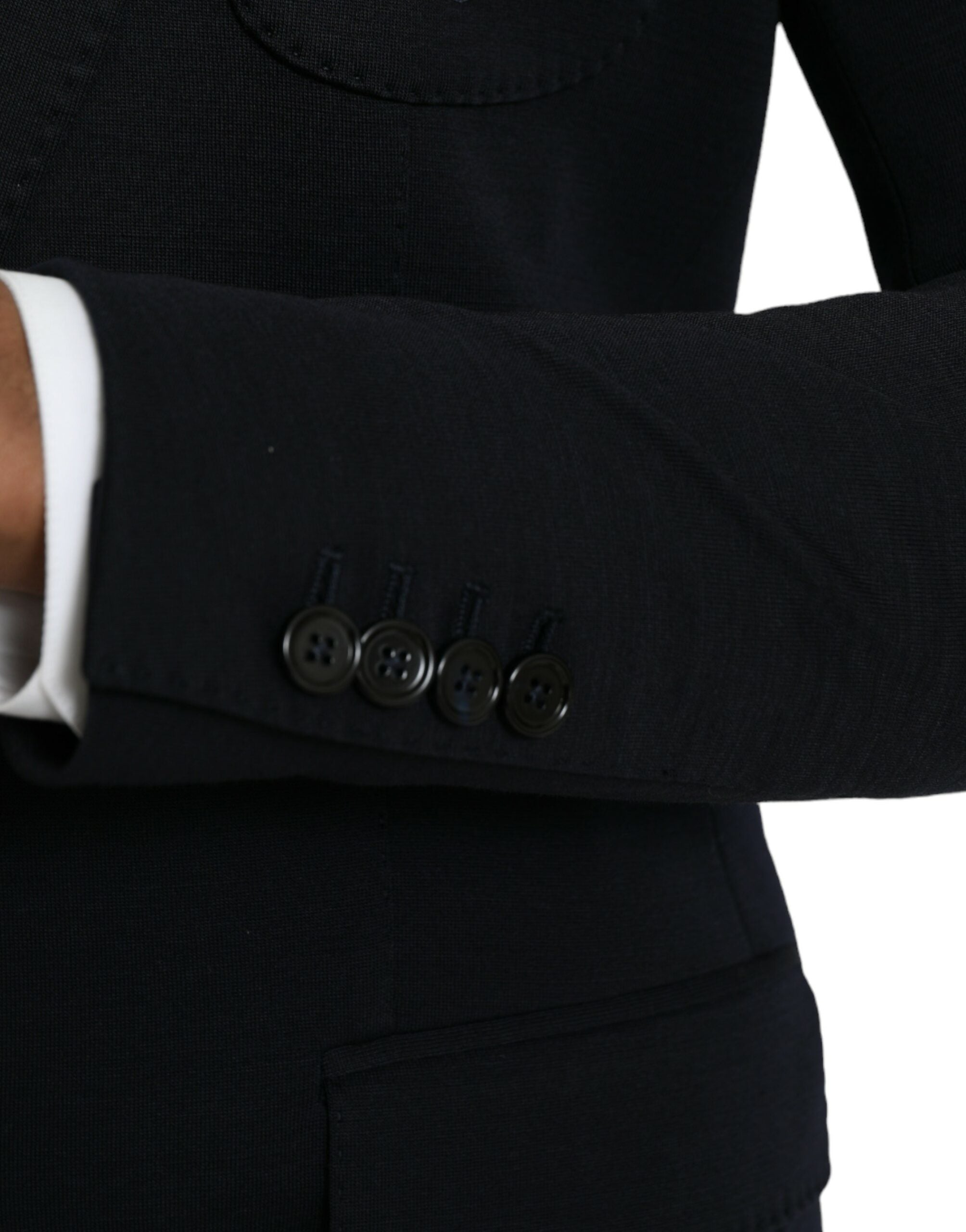 Dolce & Gabbana Black Wool Notch Single Breasted Coat Blazer -   -  Dolce & Gabbana.