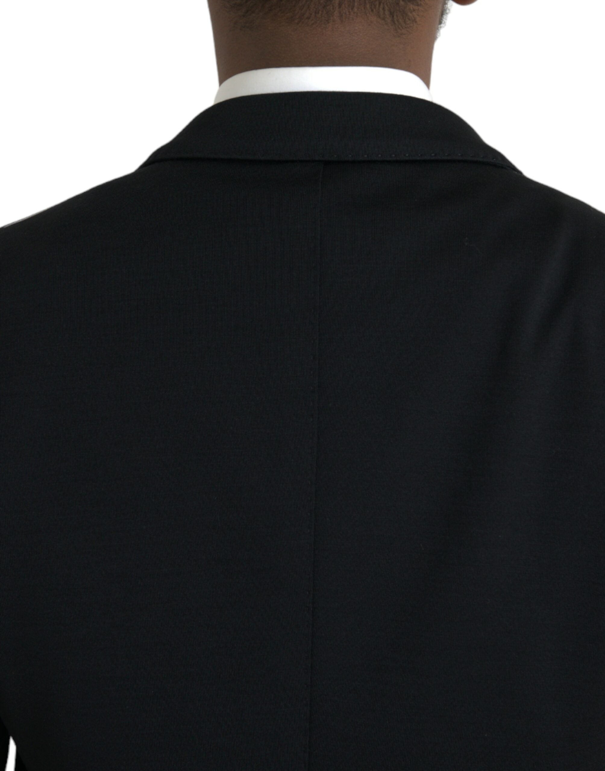 Dolce & Gabbana Black Wool Notch Single Breasted Coat Blazer -   -  Dolce & Gabbana.
