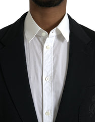 Dolce & Gabbana Black Wool Notch Single Breasted Coat Blazer -   -  Dolce & Gabbana.