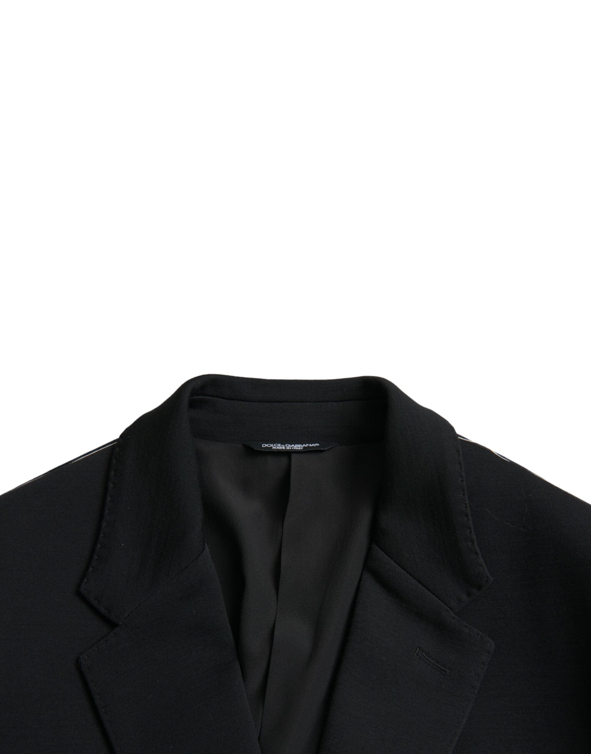 Dolce & Gabbana Black Wool Notch Single Breasted Coat Blazer -   -  Dolce & Gabbana.