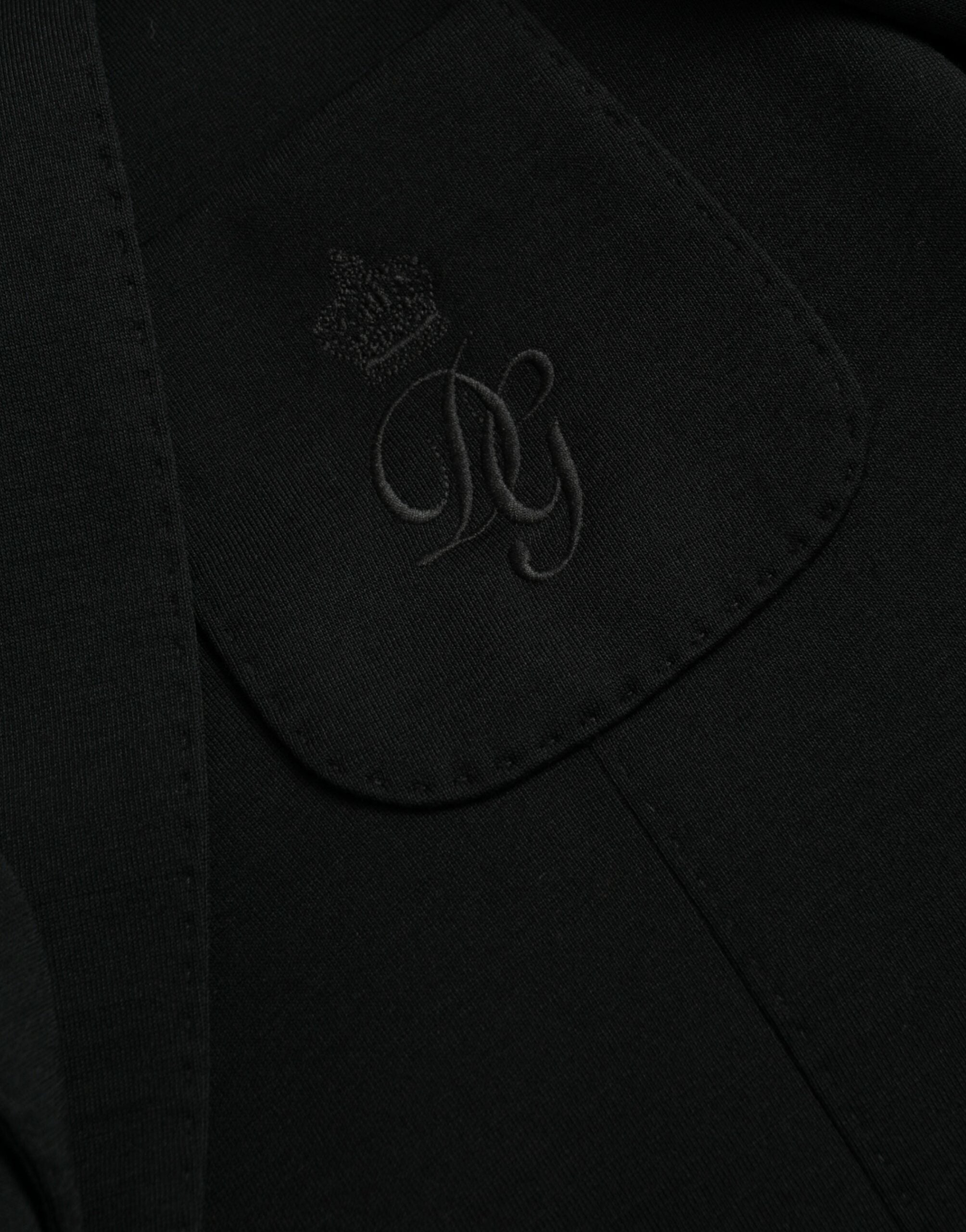 Dolce & Gabbana Black Wool Notch Single Breasted Coat Blazer -   -  Dolce & Gabbana.