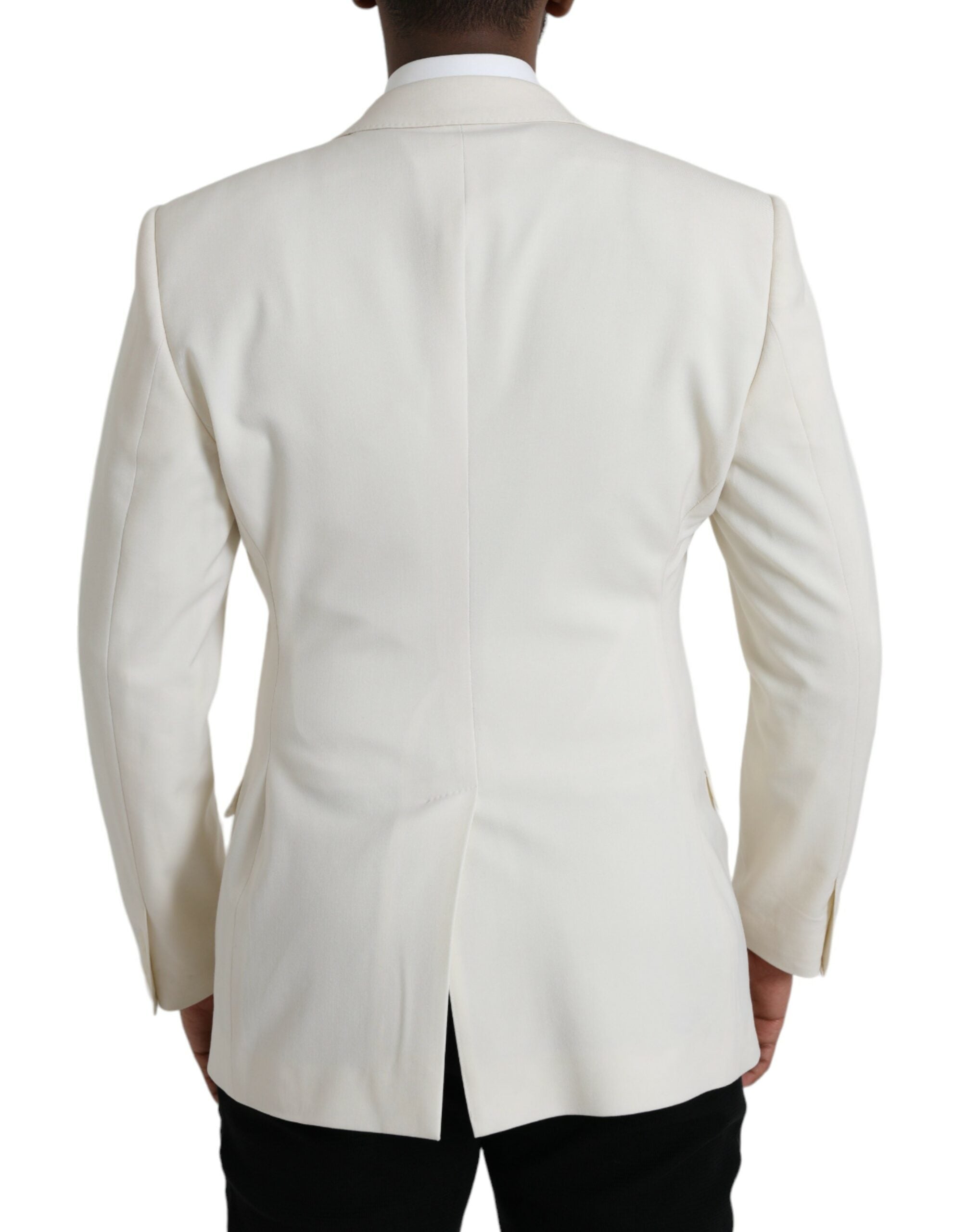 Dolce & Gabbana White Wool MARTINI Double Breasted Blazer -   -  Dolce & Gabbana.