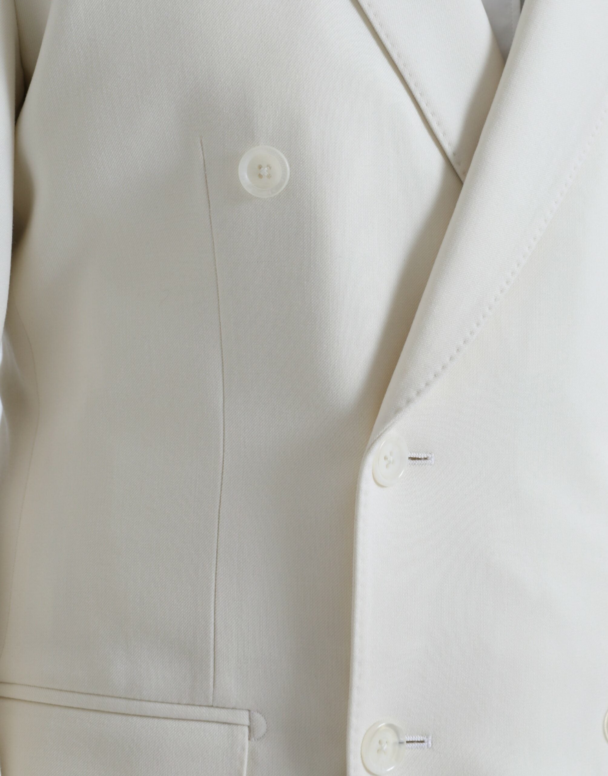 Dolce & Gabbana White Wool MARTINI Double Breasted Blazer -   -  Dolce & Gabbana.