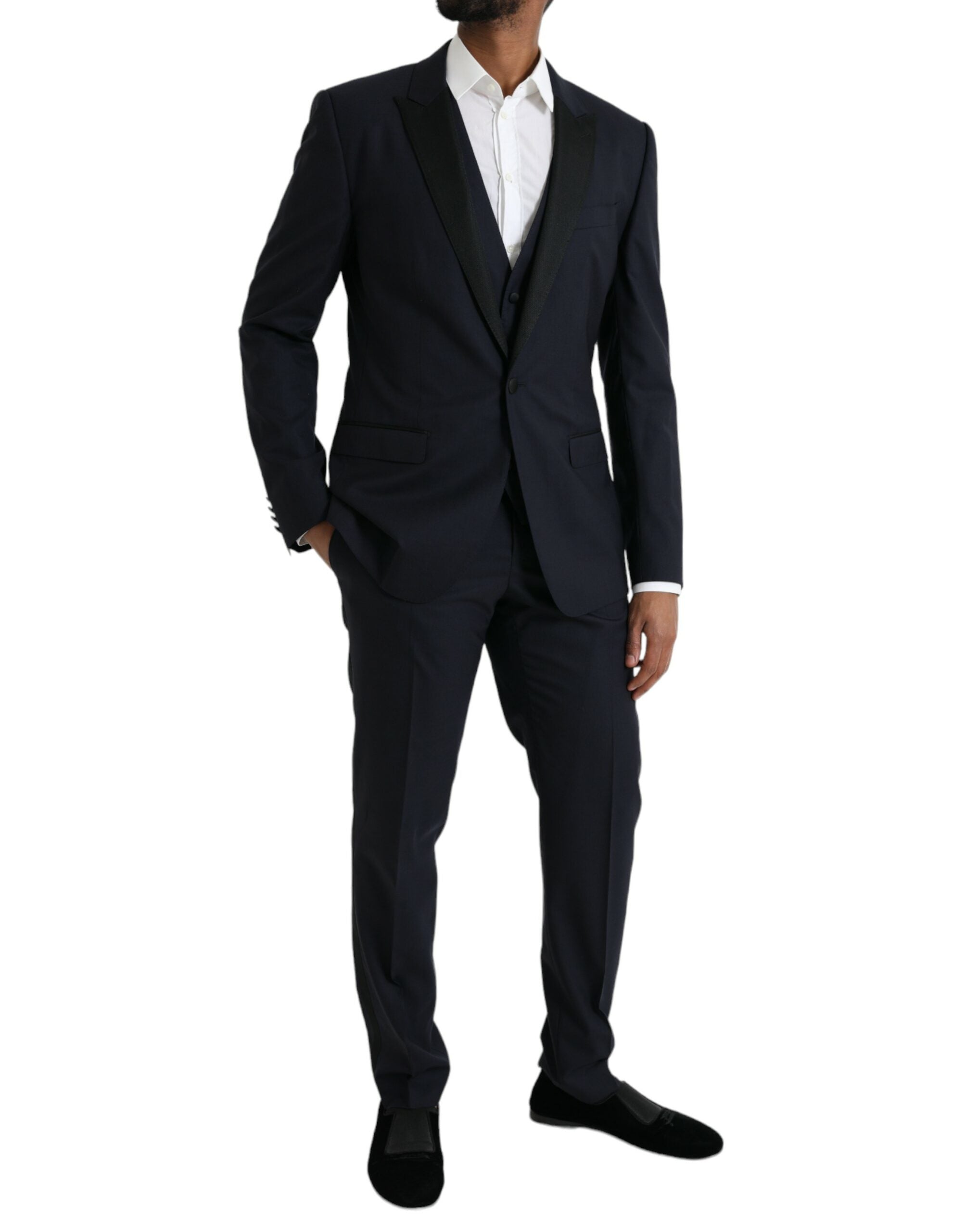 Dolce & Gabbana Dark Blue MARTINI Wool Formal 3 Piece Suit -   -  Dolce & Gabbana.