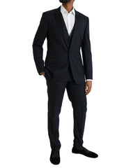 Dolce & Gabbana Dark Blue MARTINI Wool Formal 3 Piece Suit -   -  Dolce & Gabbana.