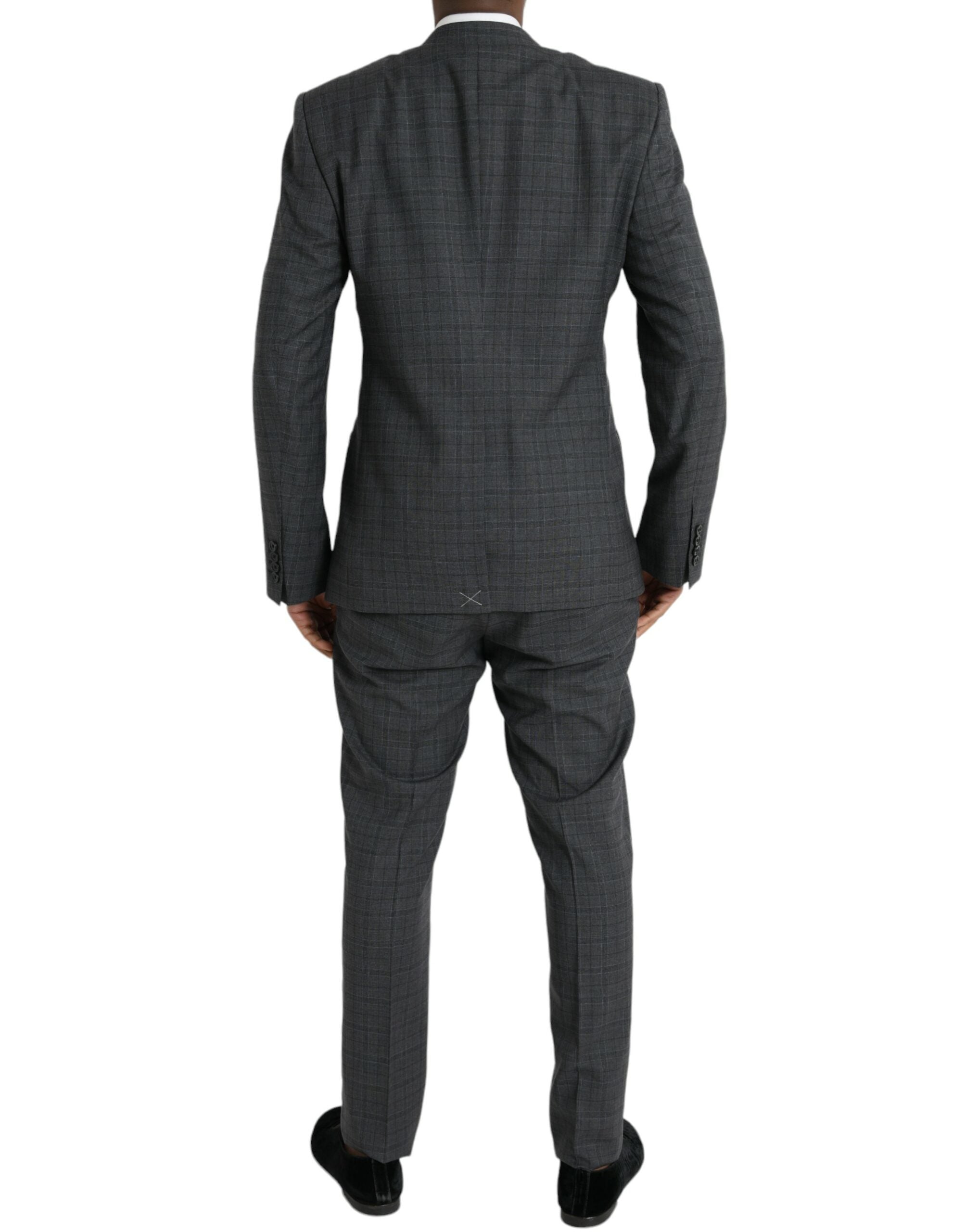 Dolce & Gabbana Gray Plaid Wool MARTINI Formal 2 Piece Suit -   -  Dolce & Gabbana.