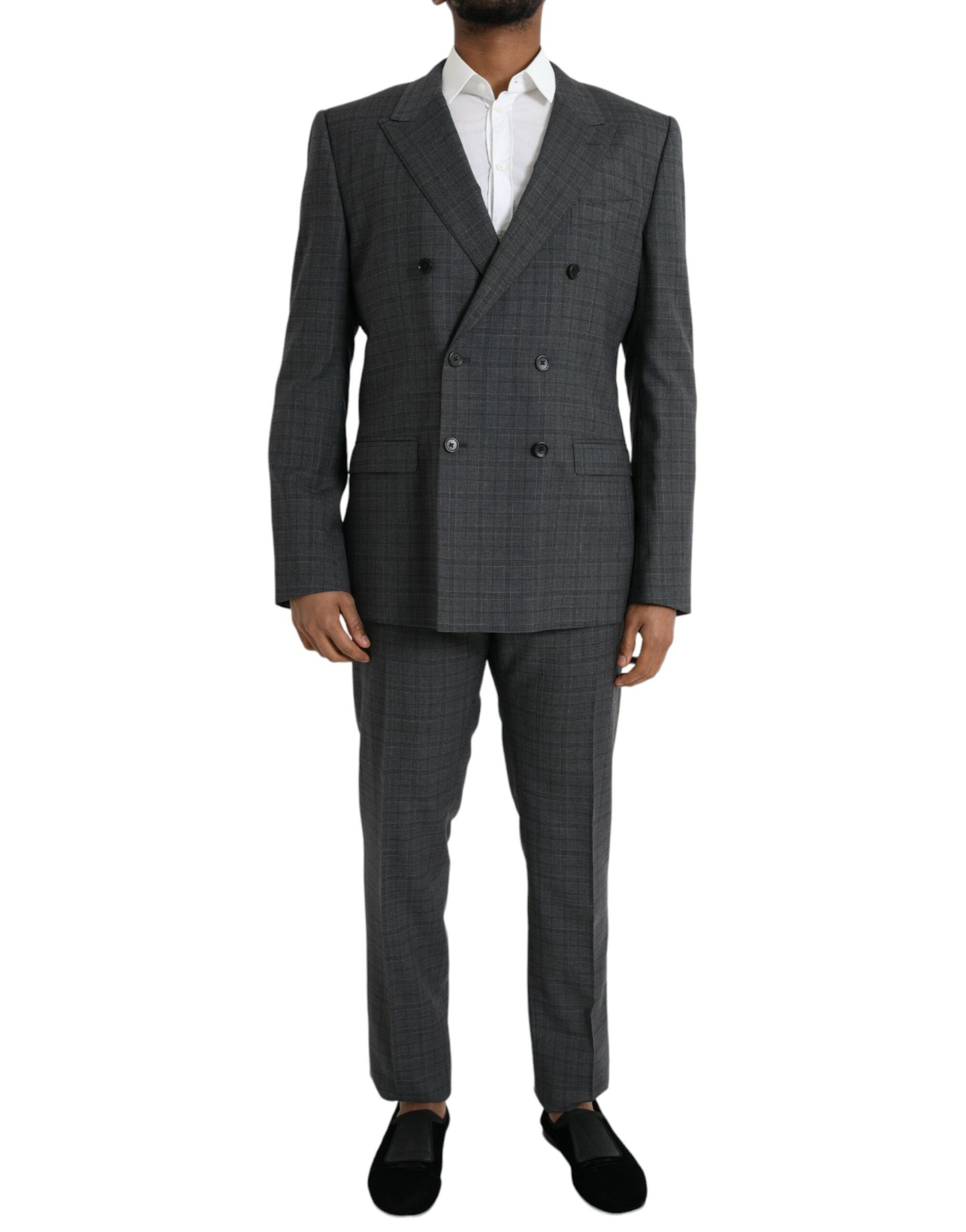 Dolce & Gabbana Gray Plaid Wool MARTINI Formal 2 Piece Suit -   -  Dolce & Gabbana.