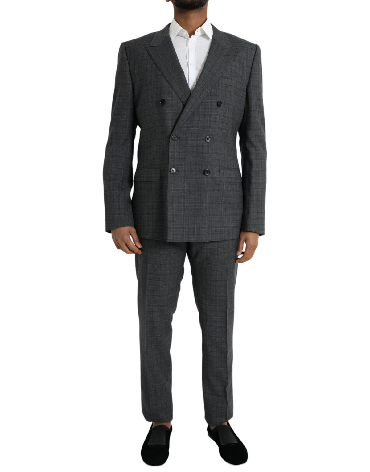 Dolce & Gabbana Gray Plaid Wool MARTINI Formal 2 Piece Suit -   -  Dolce & Gabbana.