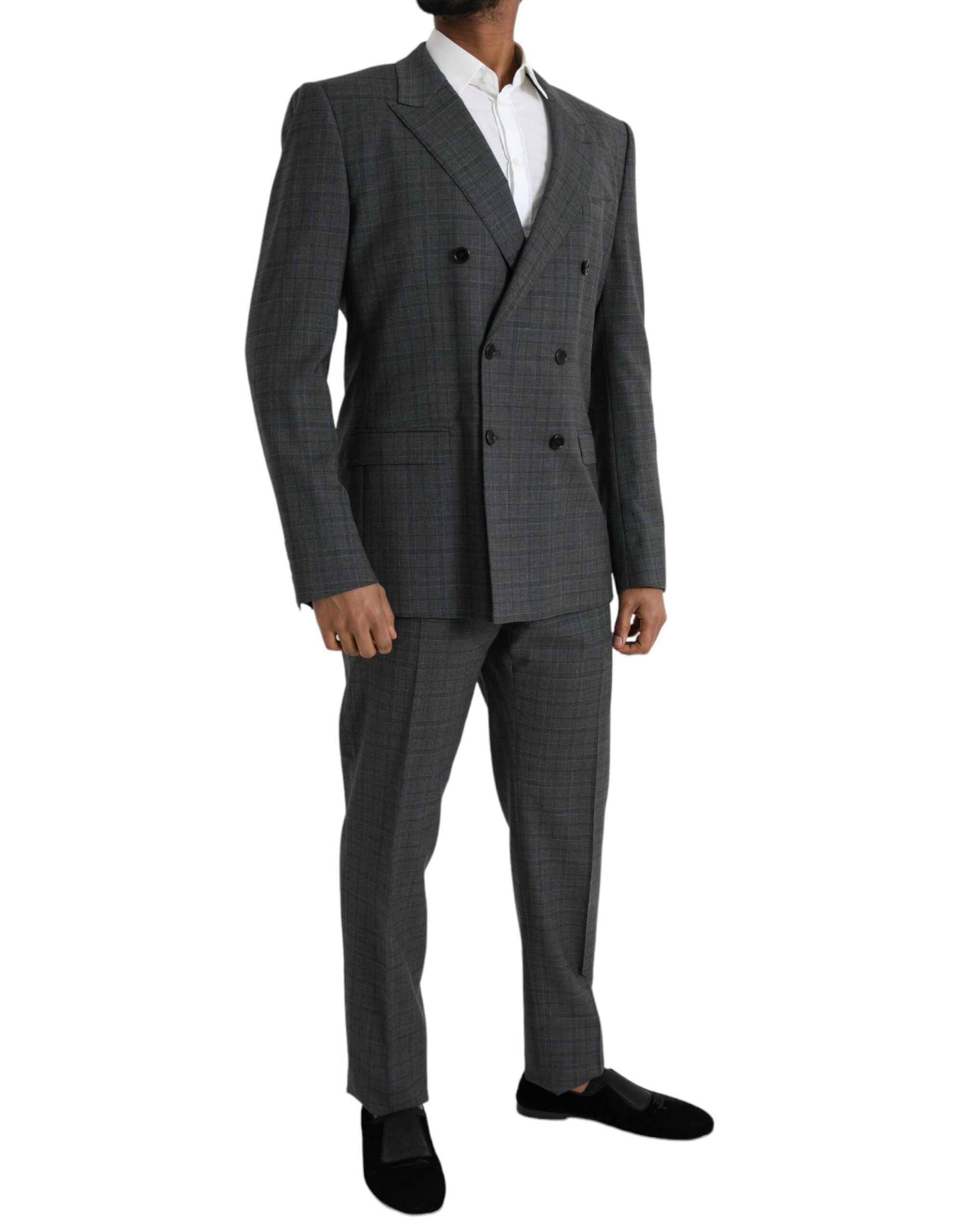 Dolce & Gabbana Gray Plaid Wool MARTINI Formal 2 Piece Suit -   -  Dolce & Gabbana.