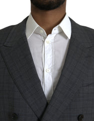 Dolce & Gabbana Gray Plaid Wool MARTINI Formal 2 Piece Suit -   -  Dolce & Gabbana.
