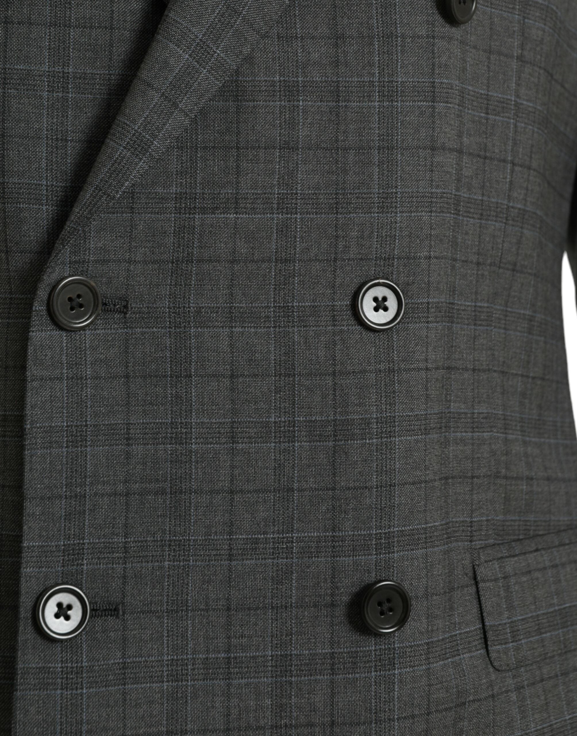 Dolce & Gabbana Gray Plaid Wool MARTINI Formal 2 Piece Suit -   -  Dolce & Gabbana.