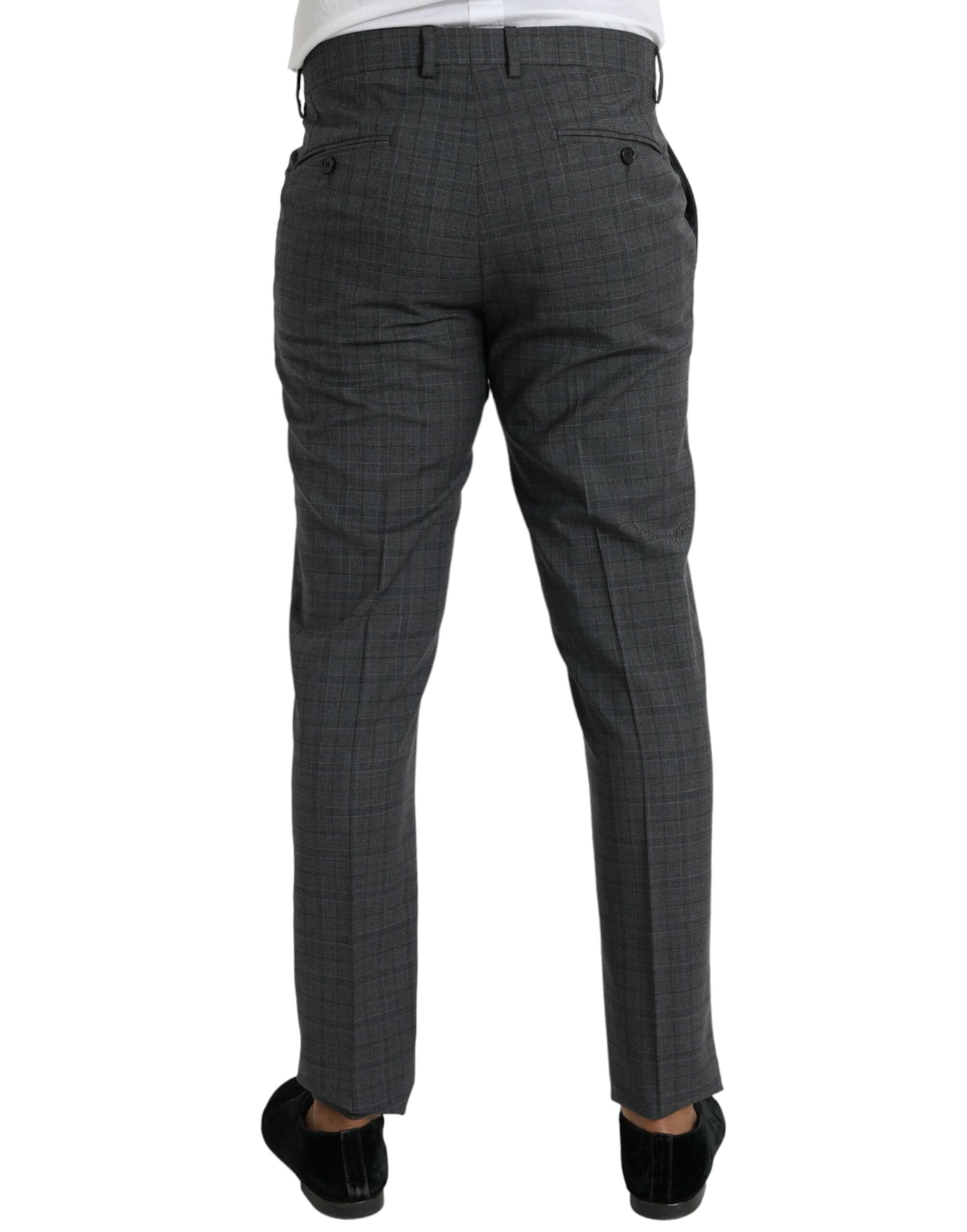 Dolce & Gabbana Gray Plaid Wool MARTINI Formal 2 Piece Suit -   -  Dolce & Gabbana.