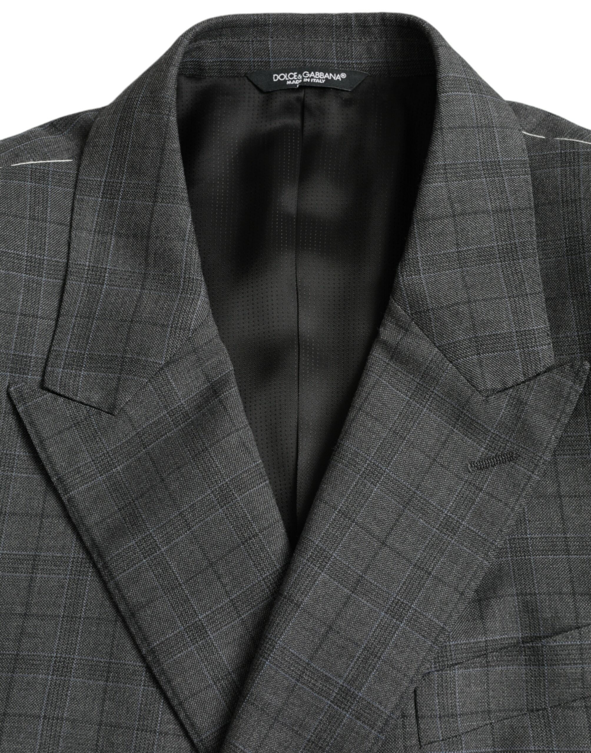 Dolce & Gabbana Gray Plaid Wool MARTINI Formal 2 Piece Suit -   -  Dolce & Gabbana.