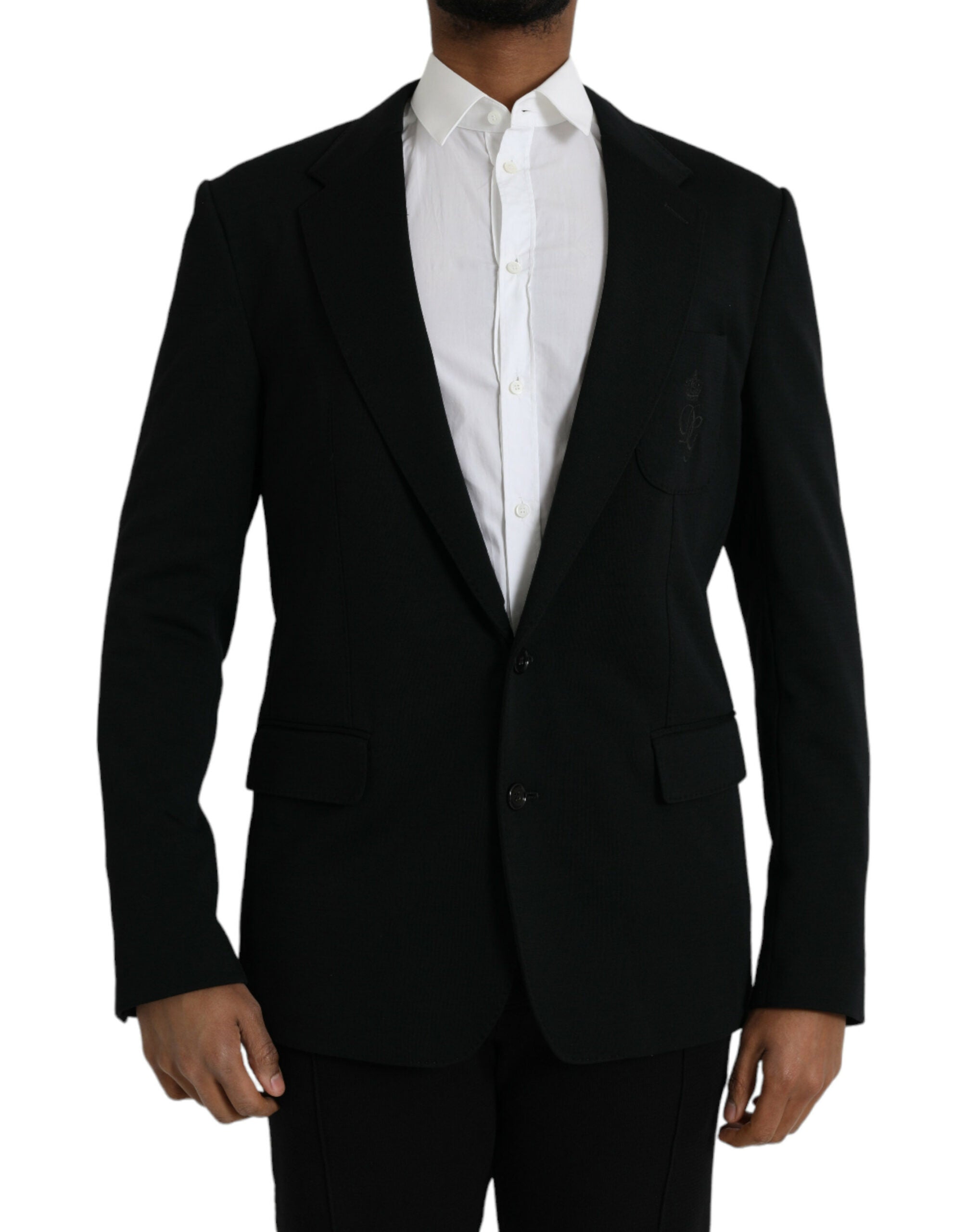 Dolce & Gabbana Black Wool Single Breasted Coat Blazer -   -  Dolce & Gabbana.