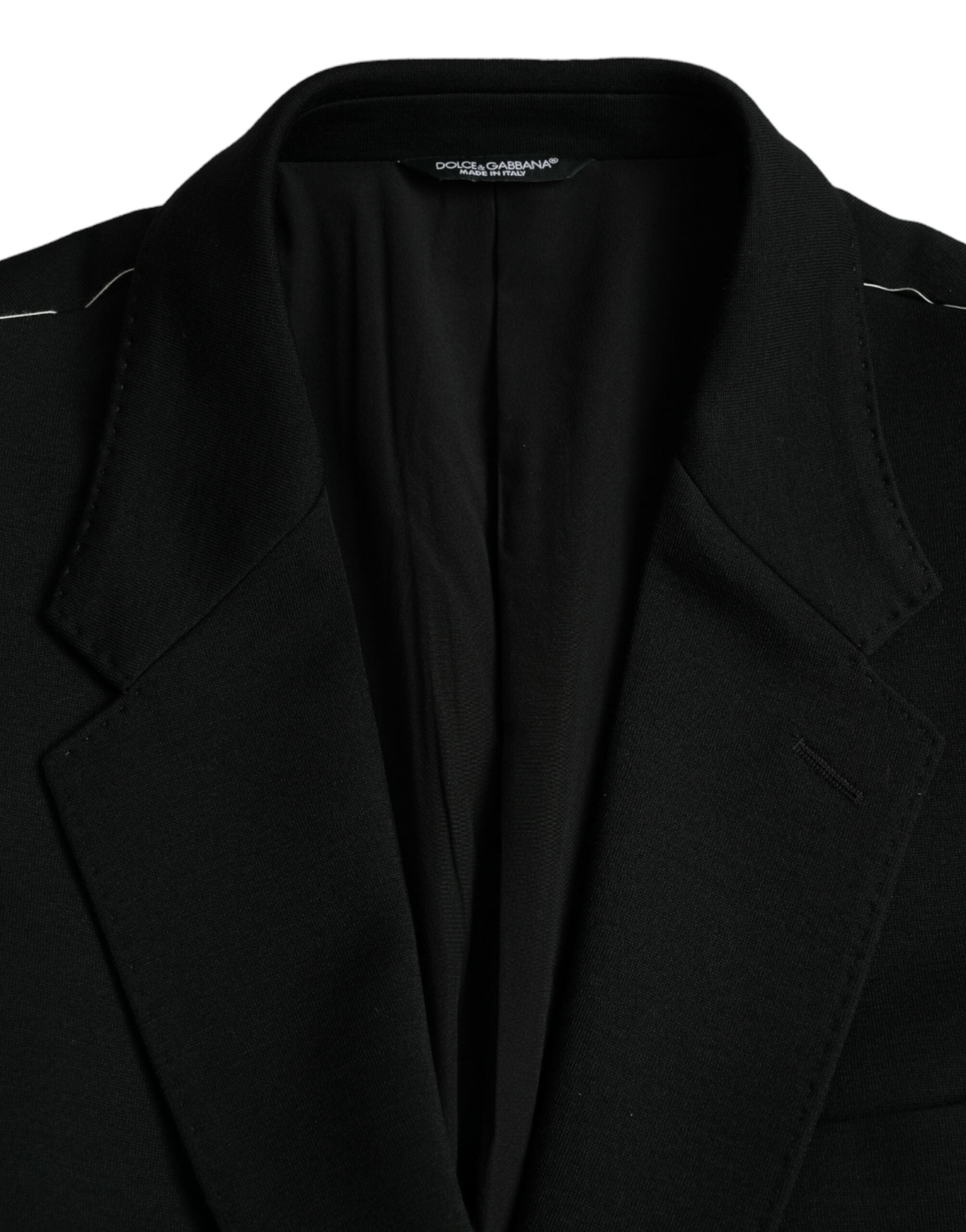 Dolce & Gabbana Black Wool Single Breasted Coat Blazer -   -  Dolce & Gabbana.