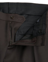 Dolce & Gabbana Dark Brown Wool Slim Fit Formal Pants -   -  Dolce & Gabbana.