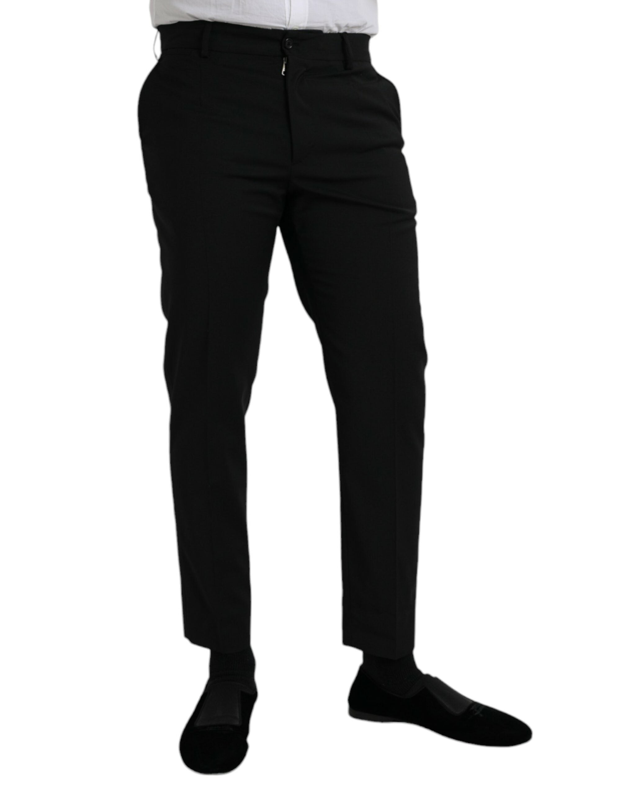 Dolce & Gabbana Black Wool SlimFit Dress Formal Pants -   -  Dolce & Gabbana.