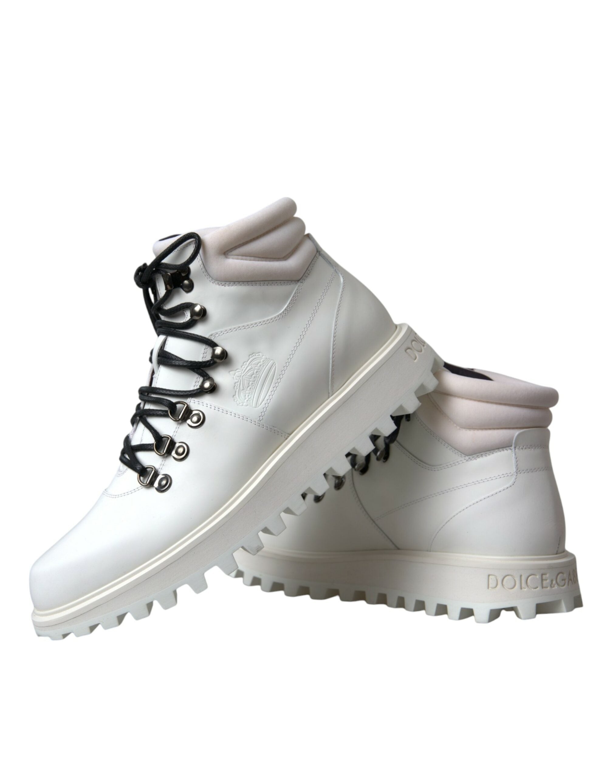 Dolce & Gabbana White Vulcano Trekking Men Ankle Boots Shoes -   -  Dolce & Gabbana.