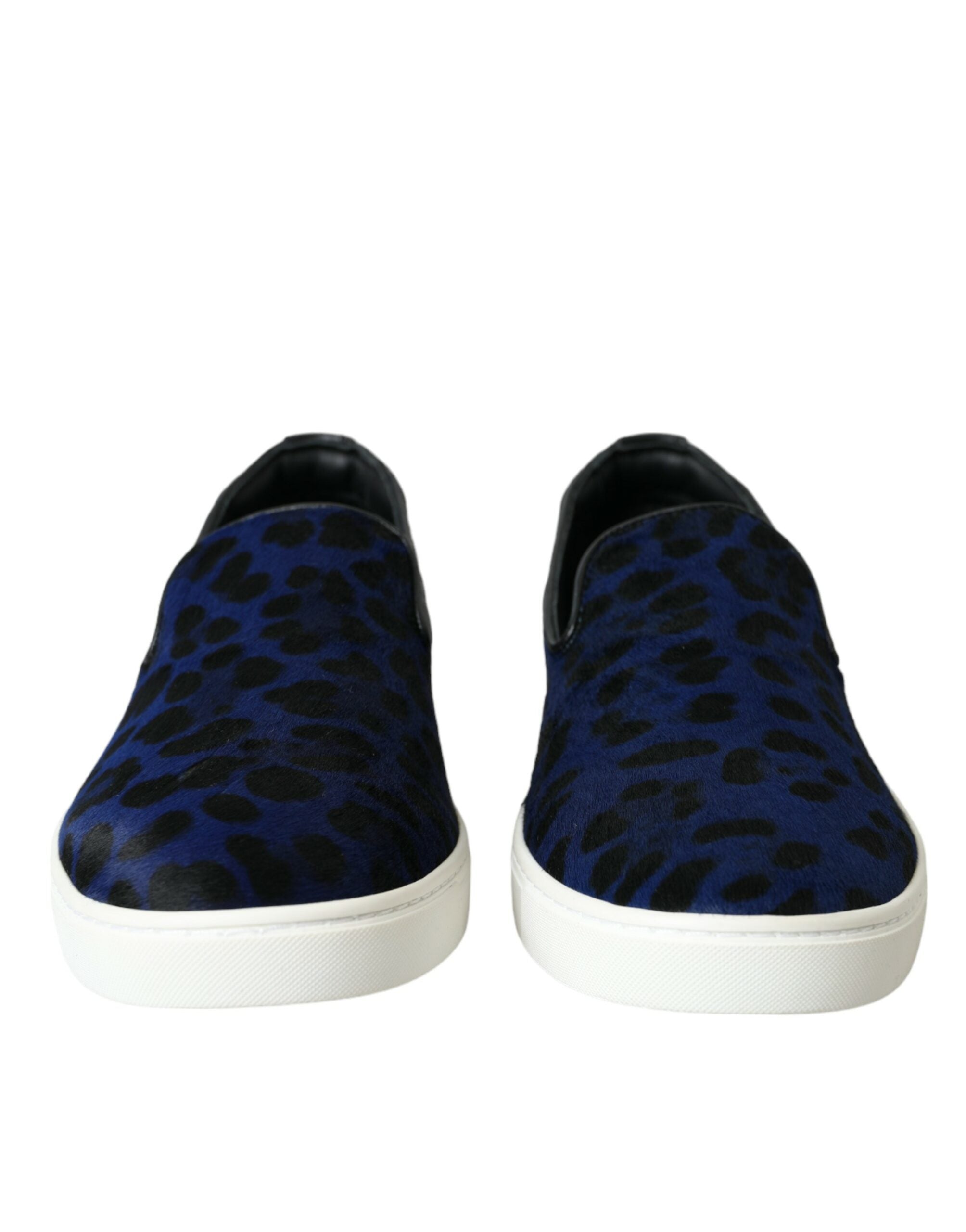 Dolce & Gabbana Blue Calfskin Hair Leopard Sneakers Shoes -   -  Dolce & Gabbana.