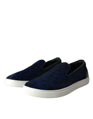 Dolce & Gabbana Blue Calfskin Hair Leopard Sneakers Shoes -   -  Dolce & Gabbana.