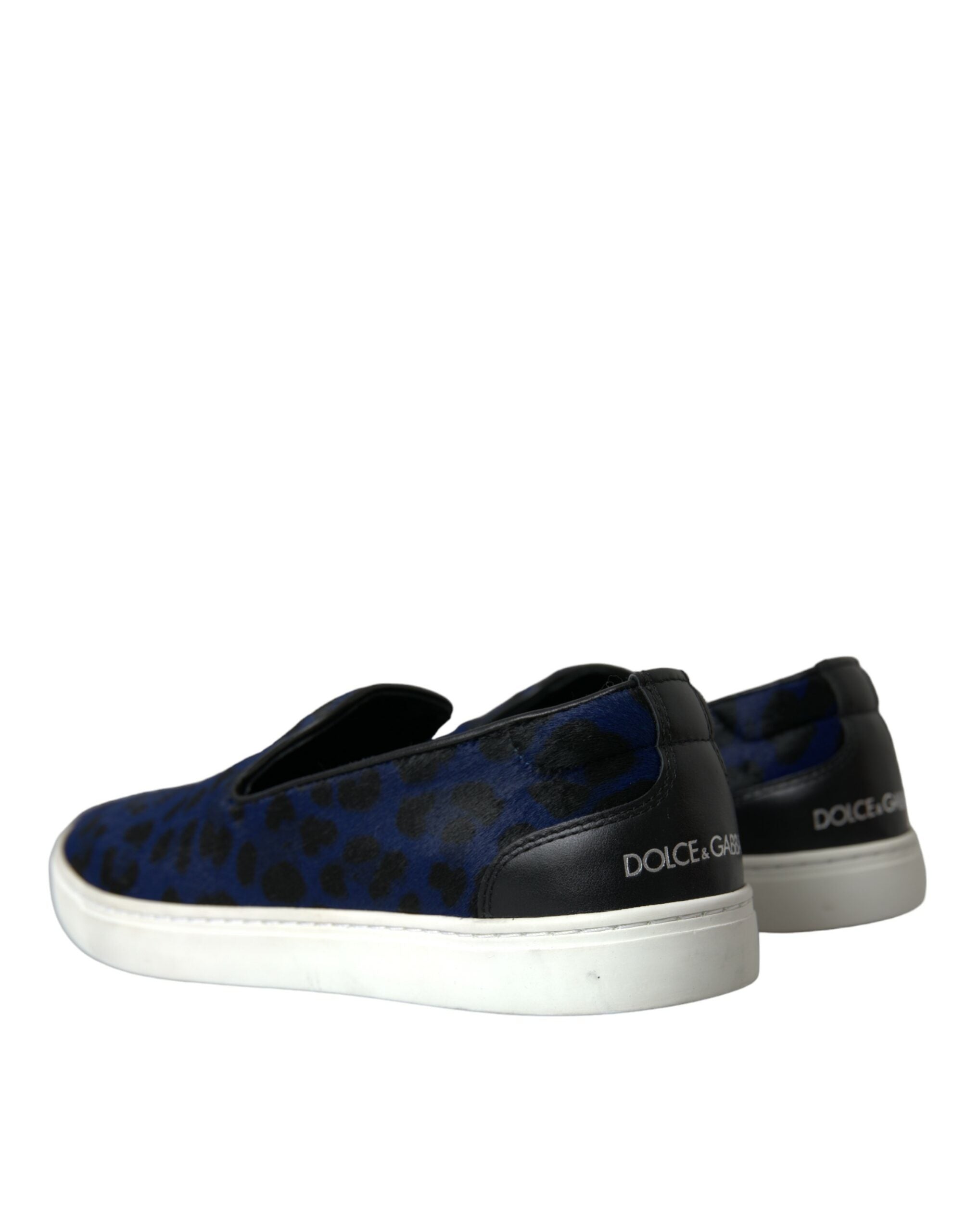Dolce & Gabbana Blue Calfskin Hair Leopard Sneakers Shoes -   -  Dolce & Gabbana.