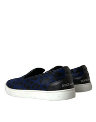 Dolce & Gabbana Blue Calfskin Hair Leopard Sneakers Shoes -   -  Dolce & Gabbana.