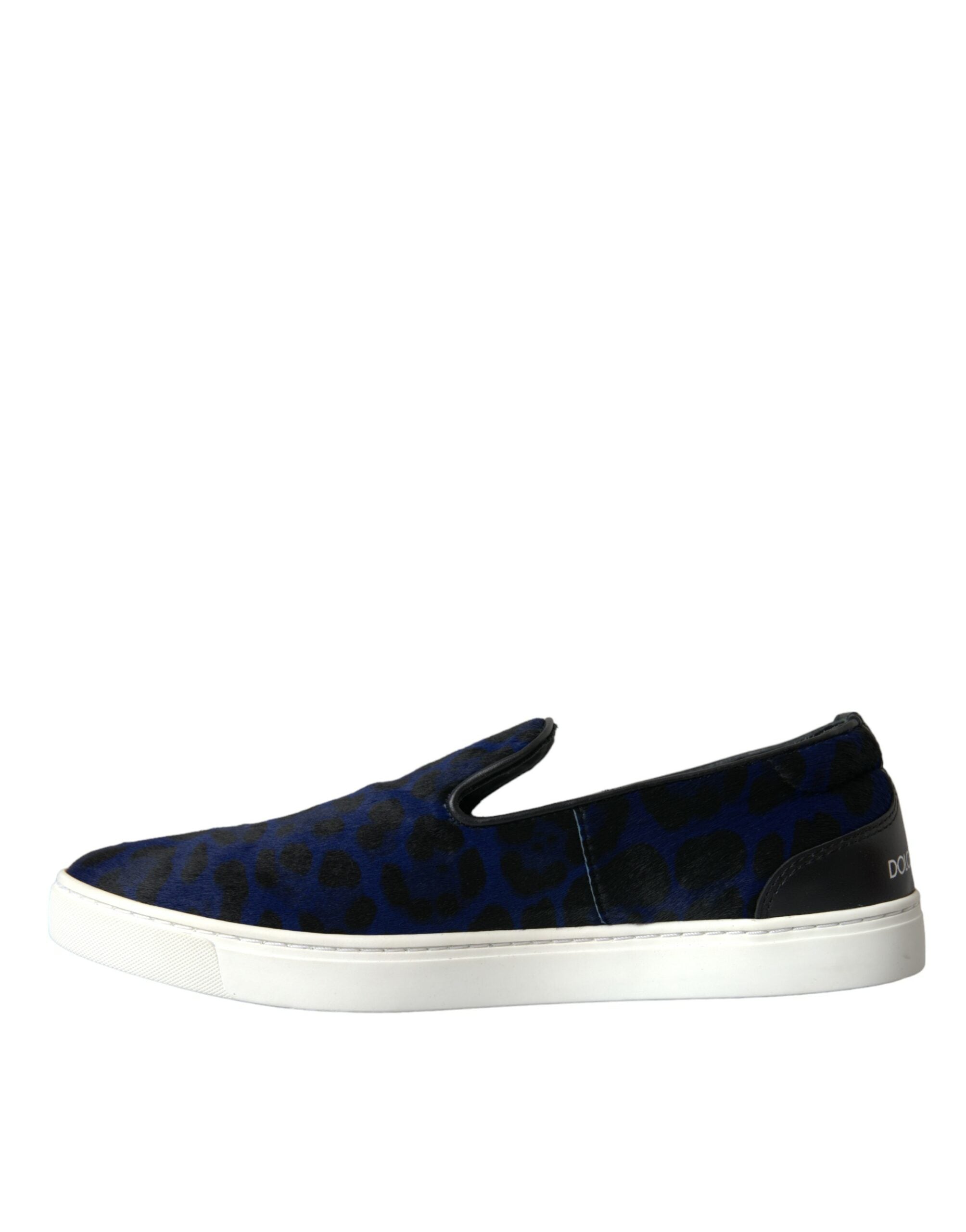Dolce & Gabbana Blue Calfskin Hair Leopard Sneakers Shoes -   -  Dolce & Gabbana.