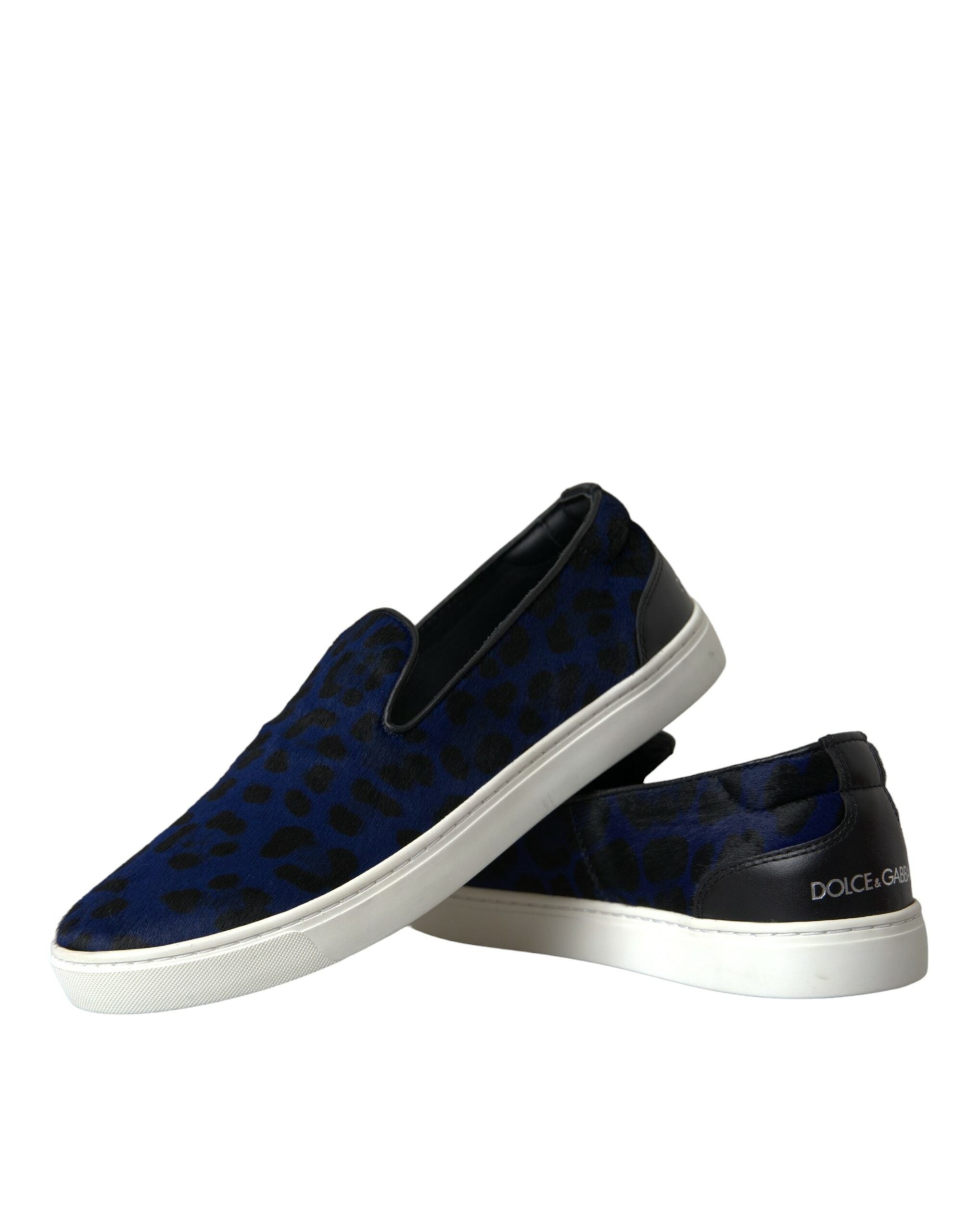 Dolce & Gabbana Blue Calfskin Hair Leopard Sneakers Shoes -   -  Dolce & Gabbana.