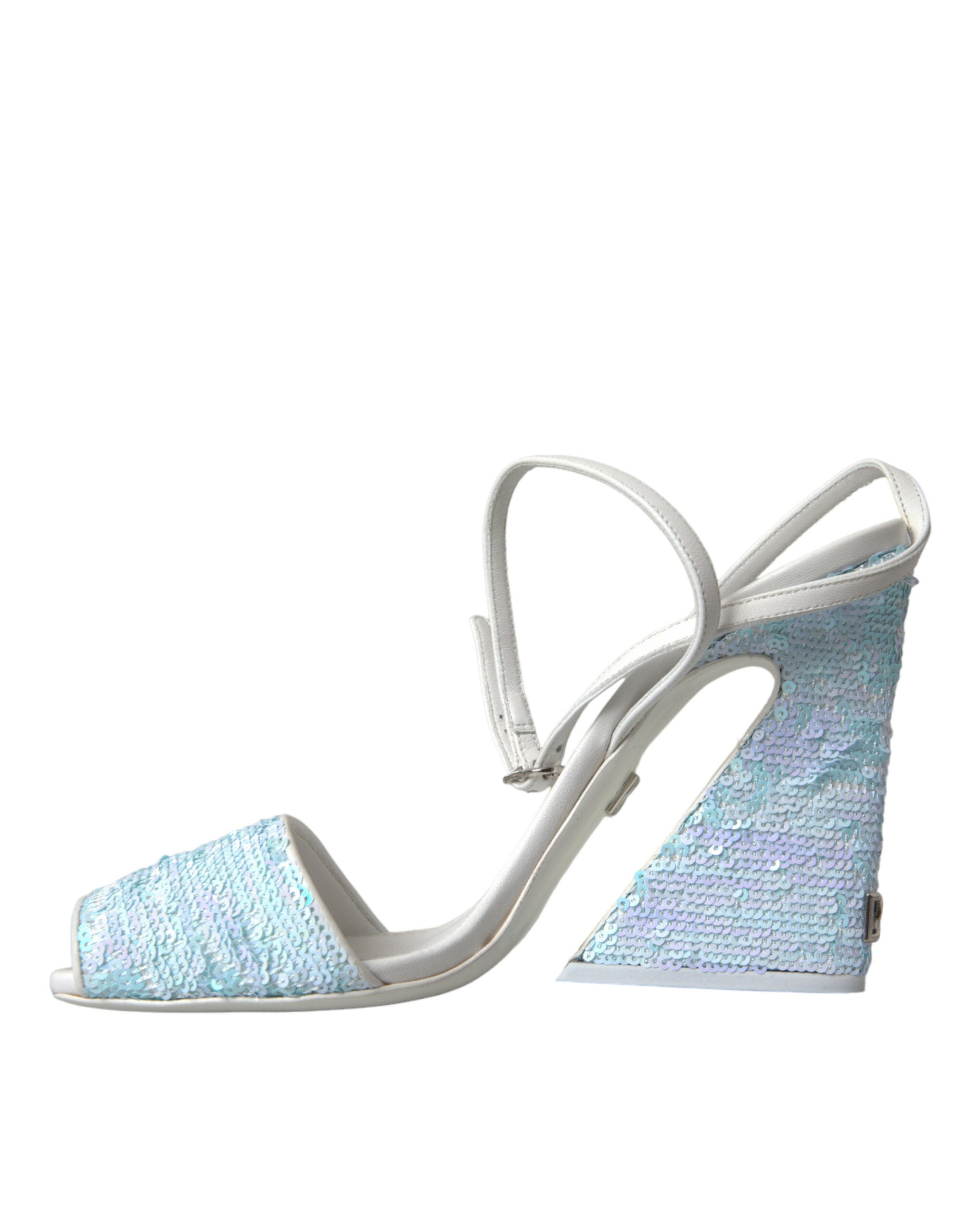 Dolce & Gabbana Light Blue Sequin Ankle Strap Sandals Shoes -   -  Dolce & Gabbana.