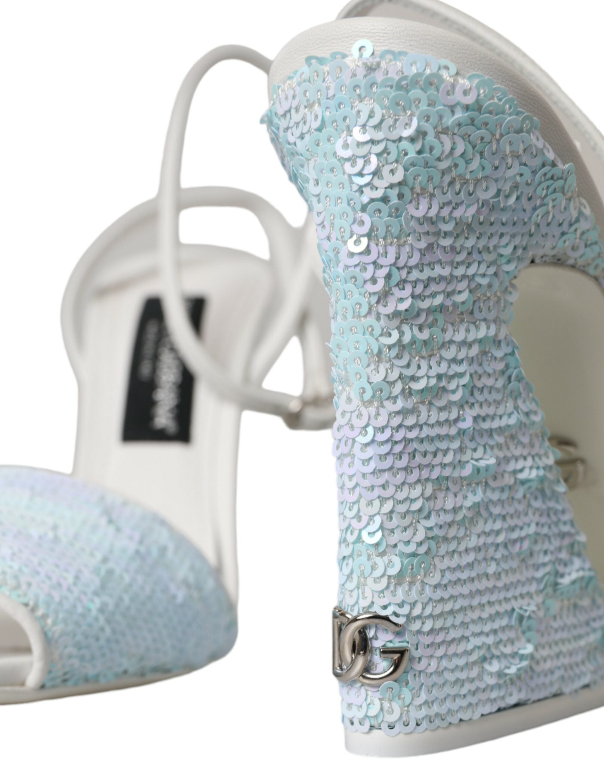 Dolce & Gabbana Light Blue Sequin Ankle Strap Sandals Shoes -   -  Dolce & Gabbana.