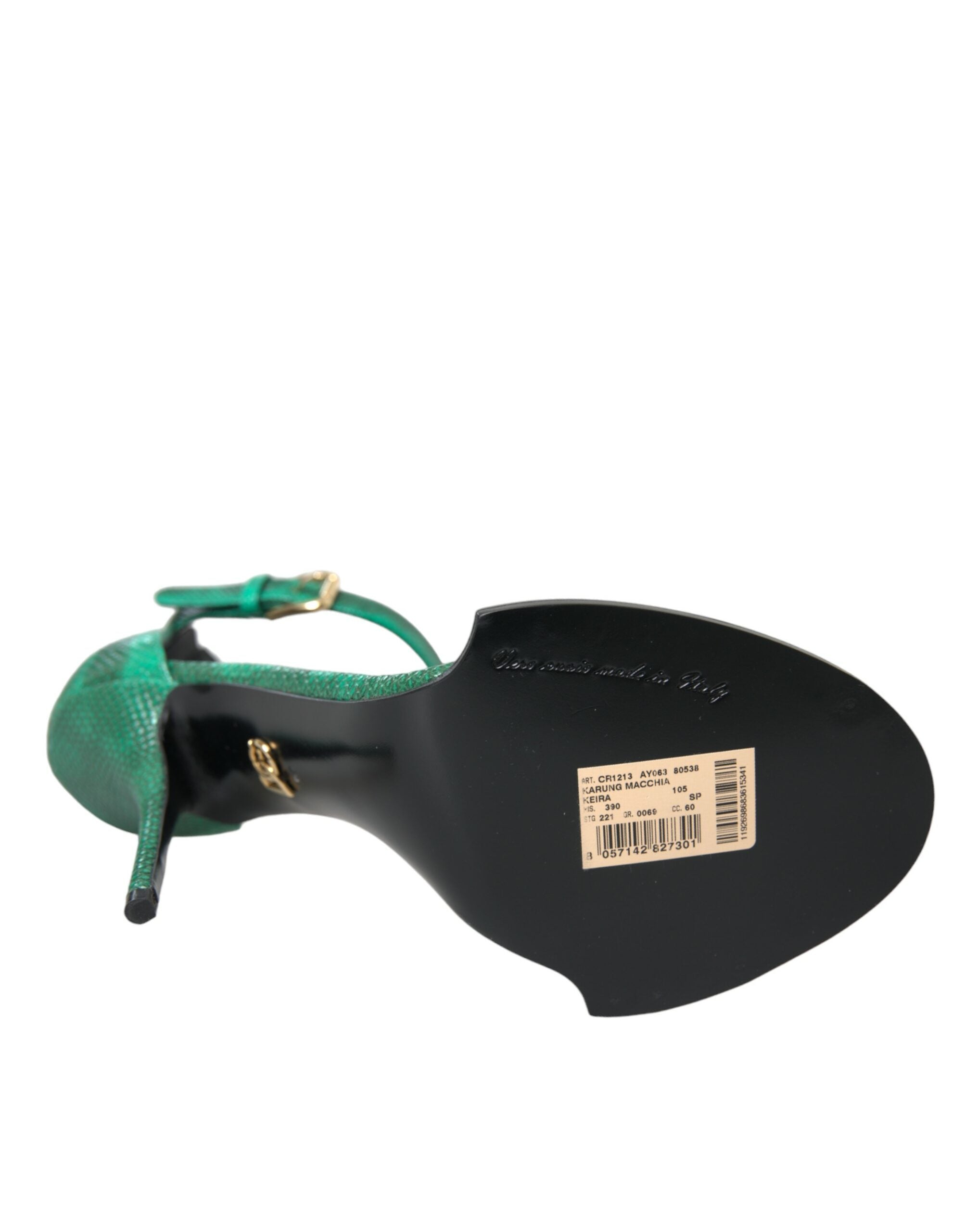 Dolce & Gabbana Green Exotic Leather Crystal Sandals Shoes -   -  Dolce & Gabbana.