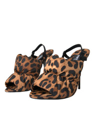 Dolce & Gabbana Brown Leopard Slingback Heels Sandals Shoes -   -  Dolce & Gabbana.