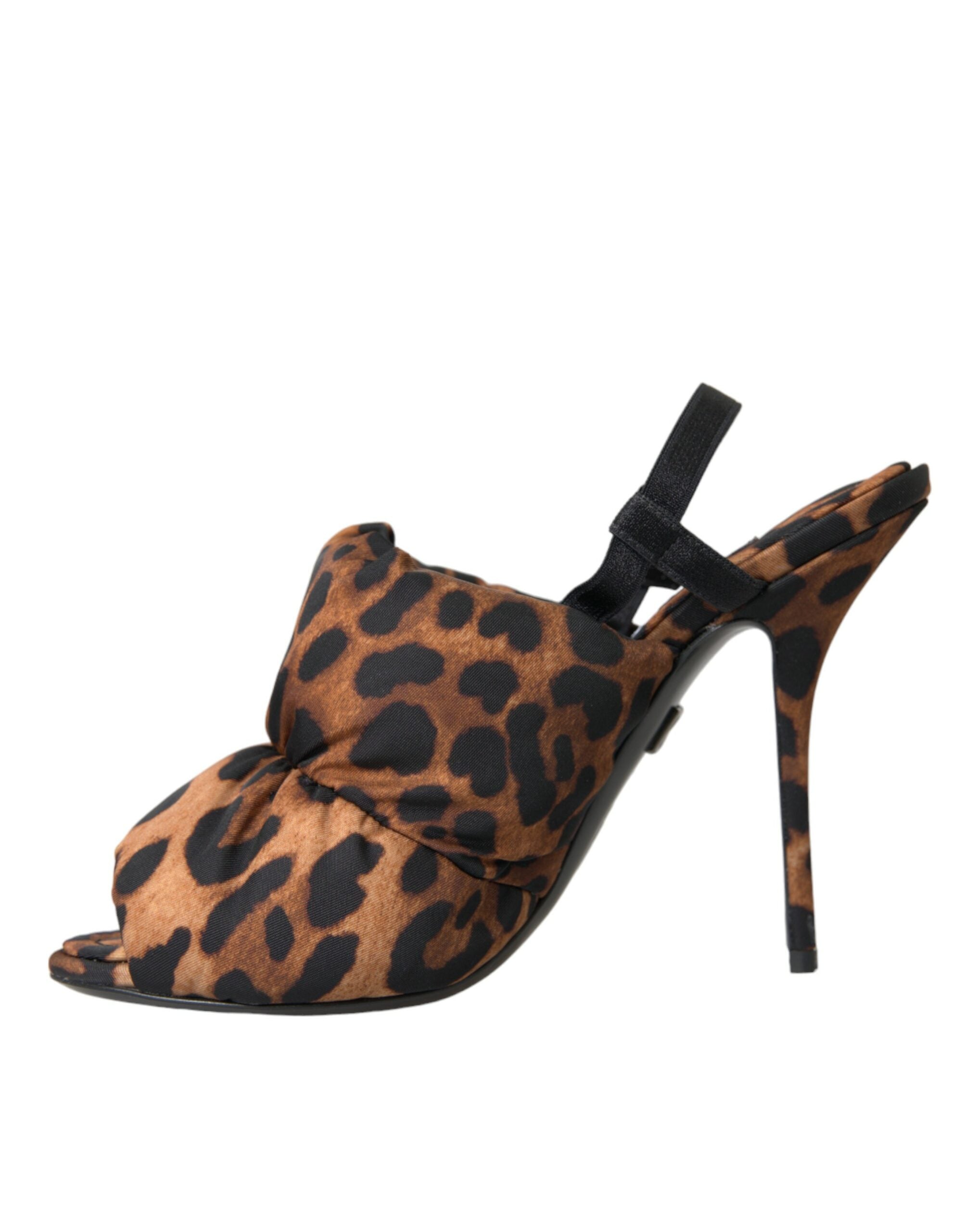 Dolce & Gabbana Brown Leopard Slingback Heels Sandals Shoes -   -  Dolce & Gabbana.