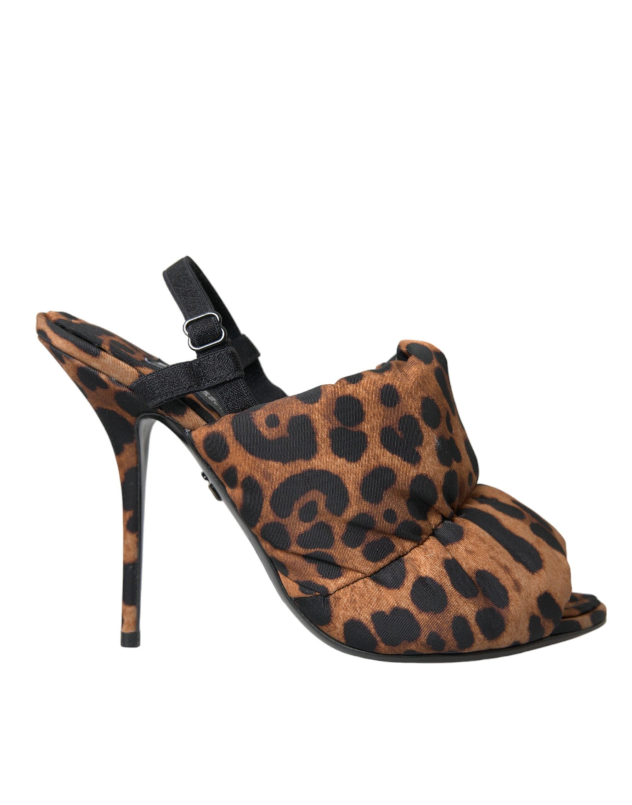 Dolce & Gabbana Brown Leopard Slingback Heels Sandals Shoes -   -  Dolce & Gabbana.