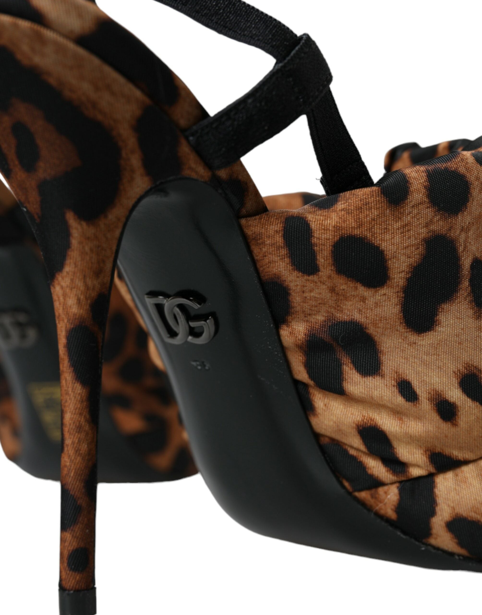 Dolce & Gabbana Brown Leopard Slingback Heels Sandals Shoes -   -  Dolce & Gabbana.