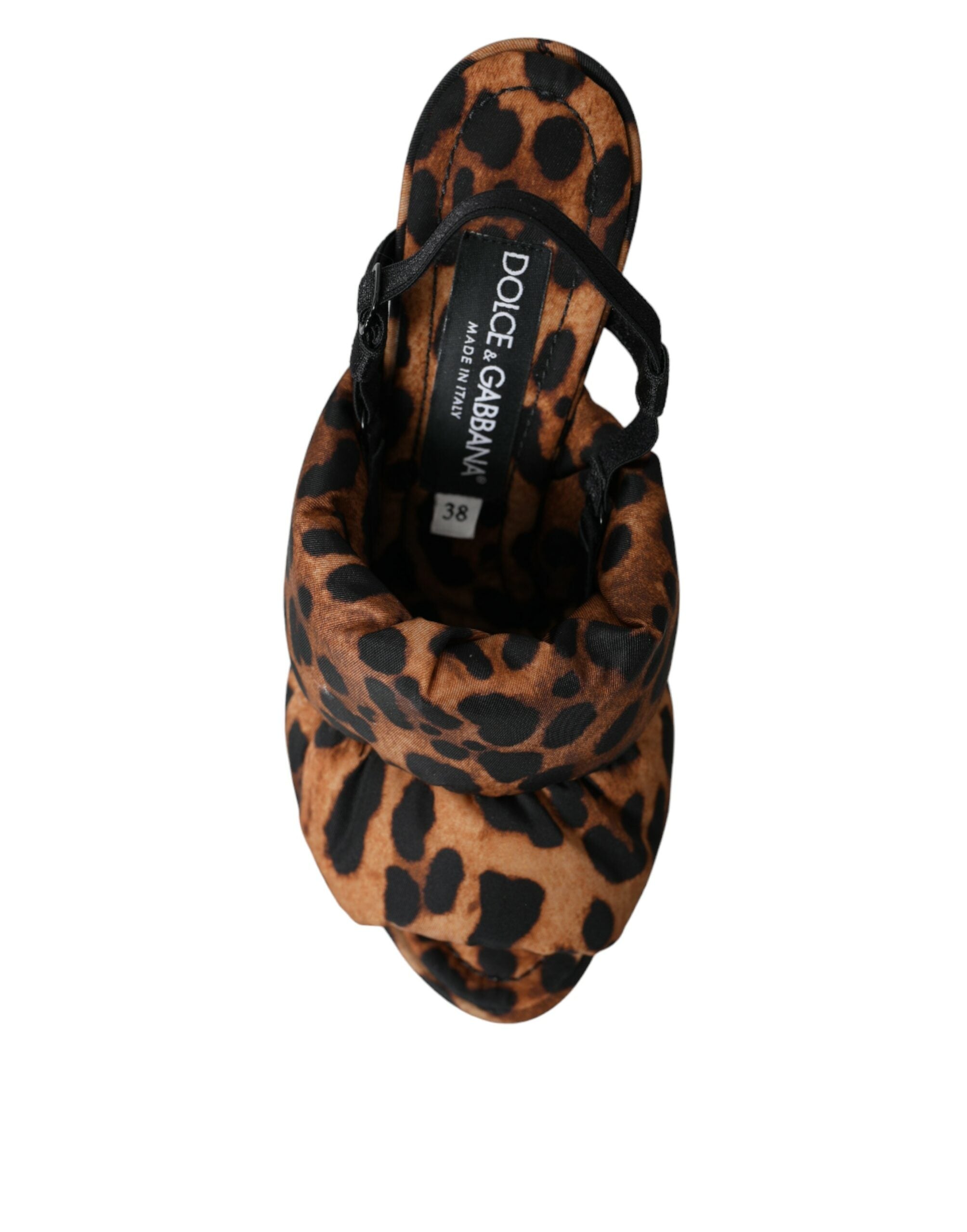 Dolce & Gabbana Brown Leopard Slingback Heels Sandals Shoes -   -  Dolce & Gabbana.
