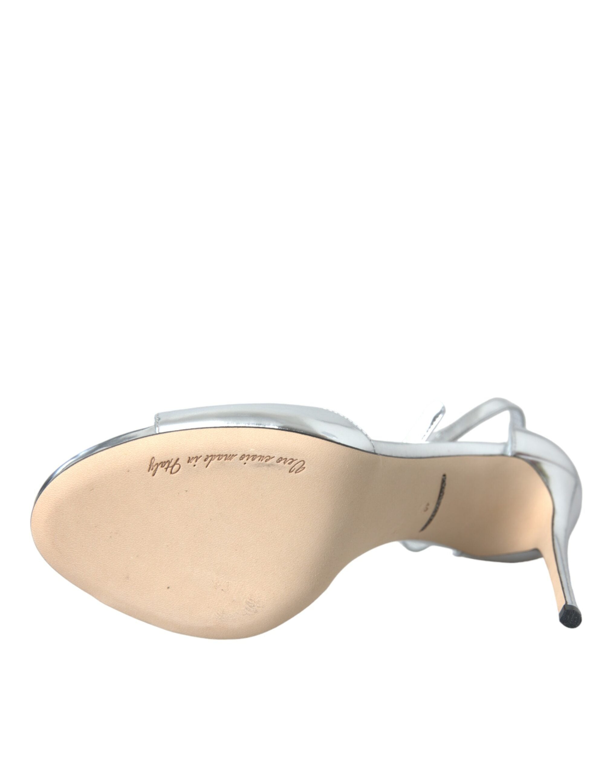 Dolce & Gabbana Silver KEIRA Leather Heels Sandals Shoes -   -  Dolce & Gabbana.