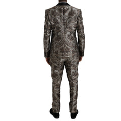 Dolce & Gabbana Brown Floral Jacquard Formal 3 Piece Suit -   -  Dolce & Gabbana.