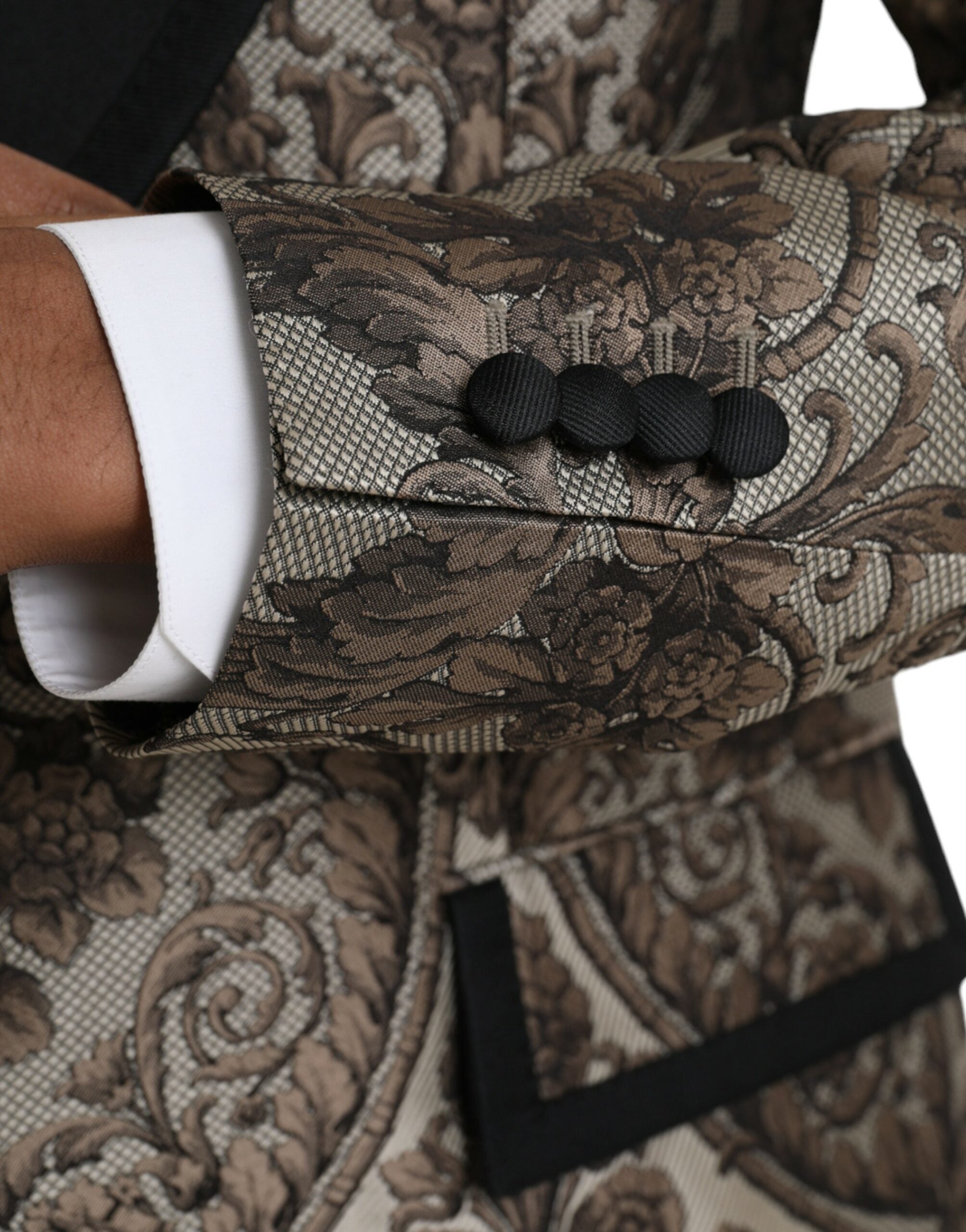 Dolce & Gabbana Brown Floral Jacquard Formal 3 Piece Suit -   -  Dolce & Gabbana.