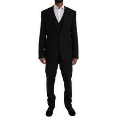Dolce & Gabbana Black Polyester STAFF Formal 3 Piece Suit -   -  Dolce & Gabbana.