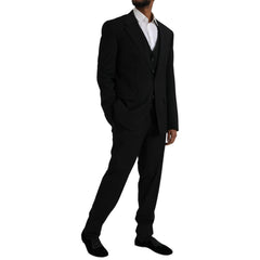 Dolce & Gabbana Black Polyester STAFF Formal 3 Piece Suit -   -  Dolce & Gabbana.