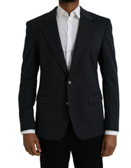 Dolce & Gabbana Dark Blue Cotton Single Breasted Coat Blazer -   -  Dolce & Gabbana.
