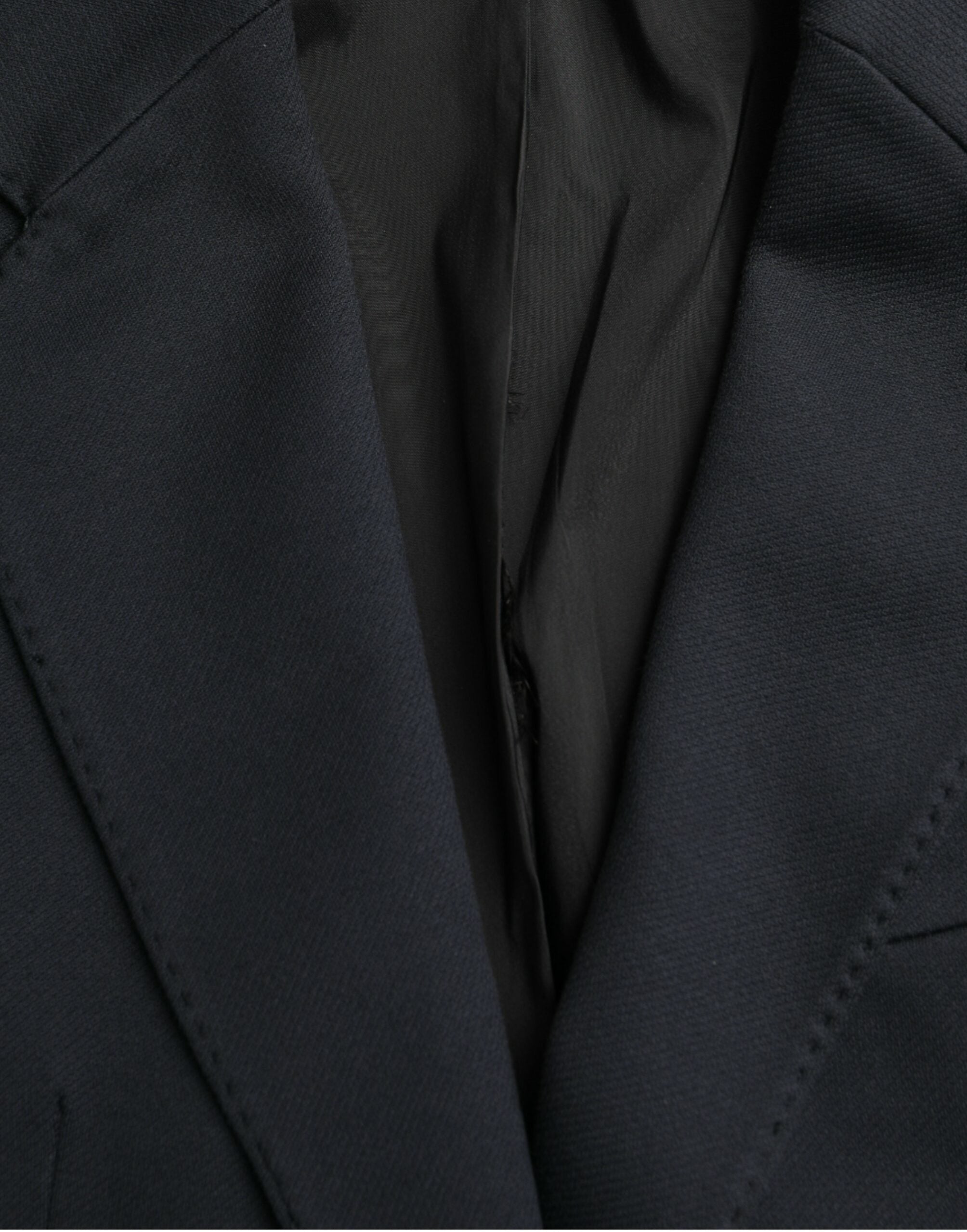Dolce & Gabbana Dark Blue Cotton Single Breasted Coat Blazer -   -  Dolce & Gabbana.