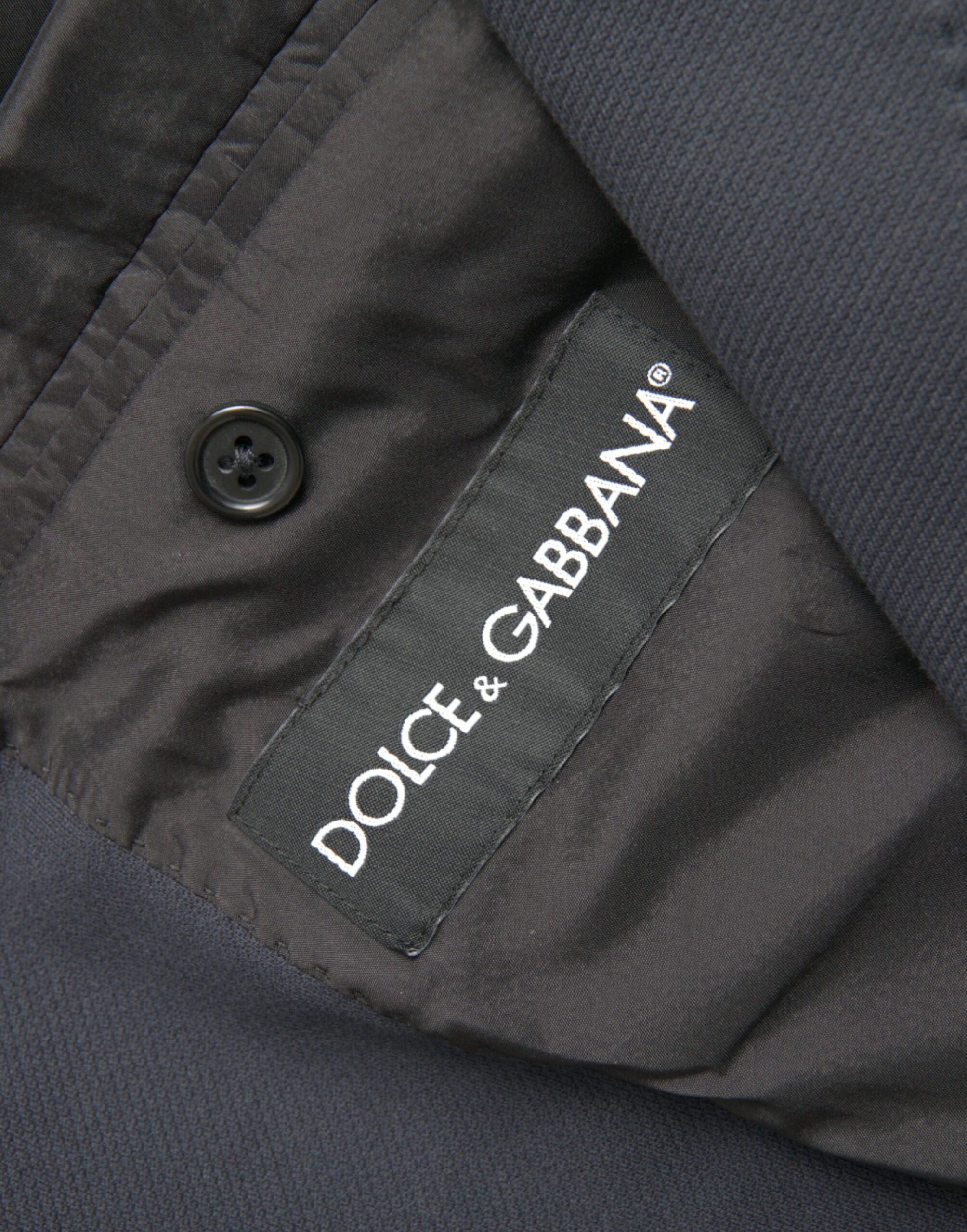 Dolce & Gabbana Dark Blue Cotton Single Breasted Coat Blazer -   -  Dolce & Gabbana.