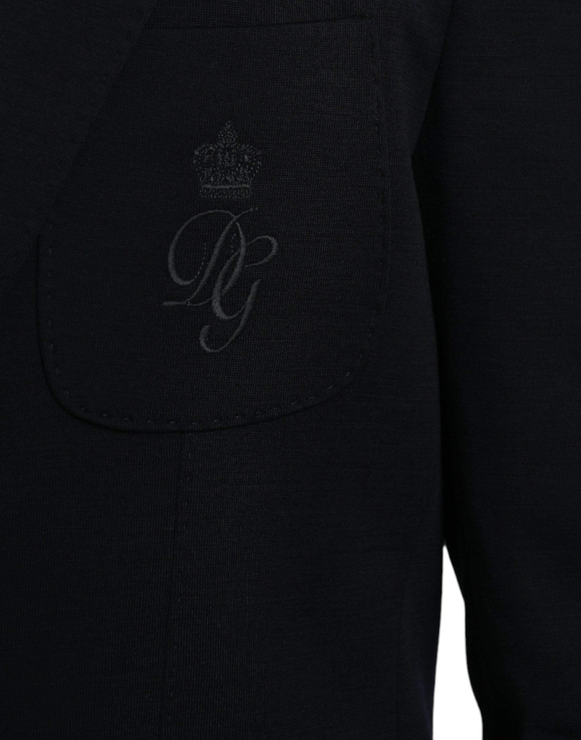 Dolce & Gabbana Black Wool Single Breasted Coat Blazer -   -  Dolce & Gabbana.