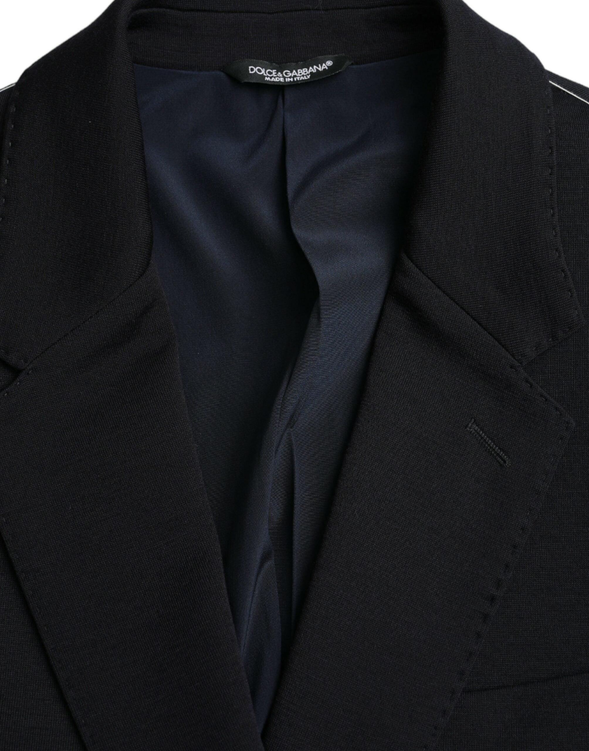 Dolce & Gabbana Black Wool Single Breasted Coat Blazer -   -  Dolce & Gabbana.
