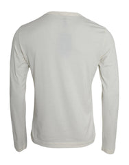 Dolce & Gabbana Off White Cotton Round Neck Pullover Sweater -   -  Dolce & Gabbana.