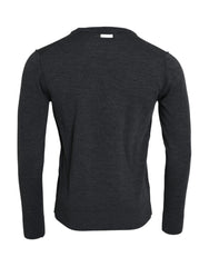 Dolce & Gabbana Dark Gray Wool Crew Neck Pullover Sweater -   -  Dolce & Gabbana.