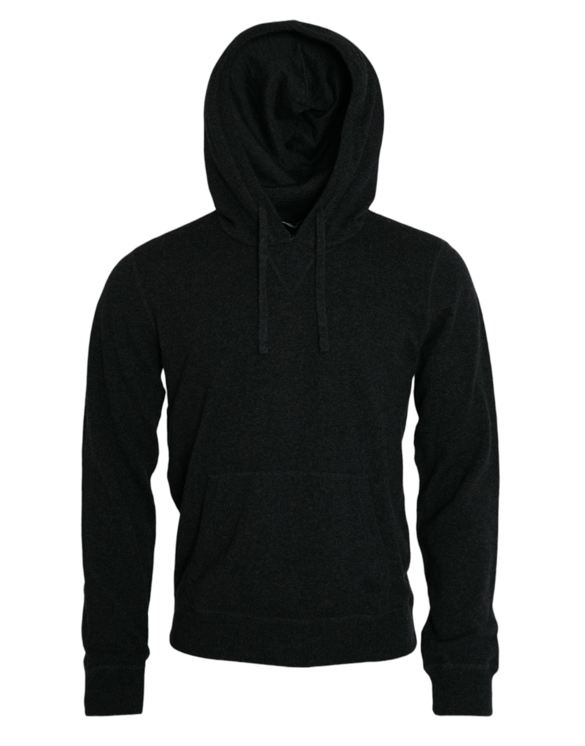 Dolce & Gabbana Dark Gray Cashmere Hooded Pullover Sweater -   -  Dolce & Gabbana.